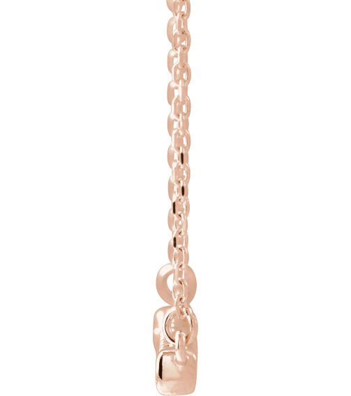 86969 Necklace Set 14K Rose Round Natural Diamond 2Mm 14 Ctw I1, G-H 16 In Polished French-Set Bar Necklace