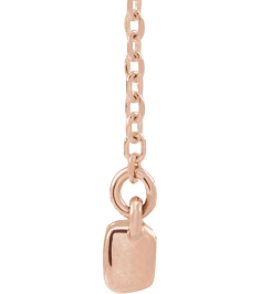 86969 Necklace Set 14K Rose Round Natural Diamond 2.5Mm 12 Ctw I1, G-H 16 In Polished French-Set Bar Necklace