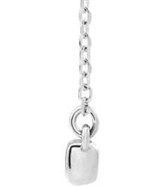 86969 Necklace Set 14K White Round Natural Diamond 2.5Mm 12 Ctw I1, G-H 18 In Polished French-Set Bar Necklace