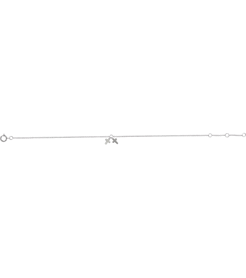 653584 Bracelet Set 14K White Round Natural Diamond 1Mm .03 Ctw I1, H+ 6 12-7 12 In Polished .03 Ctw Natural Diamond Crosses Bracelet