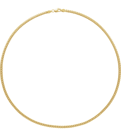 Ch1243 14K Yellow Curb 3.3 Mm 18 In Lobster Clasp Polished Miami Cuban Link Chain