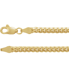 Ch1243 14K Yellow Curb 3.3 Mm 24 In Lobster Clasp Polished Miami Cuban Link Chain