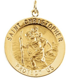 R5024 Pendant 14K Yellow 22 Mm Polished Round St. Christopher Medal