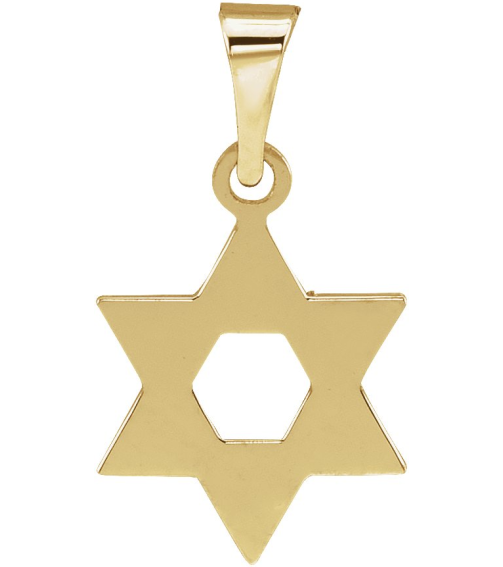 R5032 Pendant 14K Yellow 12 X 9 Mm Polished Star Of David Pendant