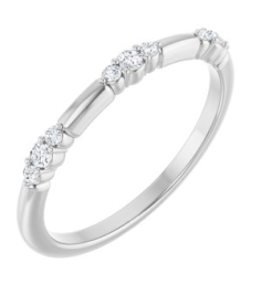 124033 Ring Set 14K White Natural Diamond Round Natural Diamond Polished 18 Ctw Natural Diamond Stackable Ring