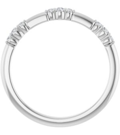 124033 Ring Set 14K White Natural Diamond Round Natural Diamond Polished 18 Ctw Natural Diamond Stackable Ring
