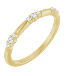124033 Ring Set 14K Yellow Natural Diamond Round Natural Diamond Polished 18 Ctw Natural Diamond Stackable Ring