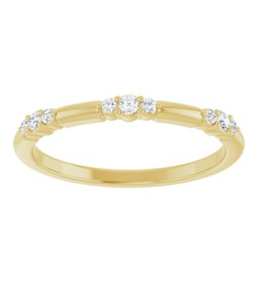 124033 Ring Set 14K Yellow Natural Diamond Round Natural Diamond Polished 18 Ctw Natural Diamond Stackable Ring