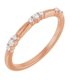 124033 Ring Set 14K Rose Natural Diamond Round Natural Diamond Polished 18 Ctw Natural Diamond Stackable Ring
