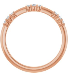124033 Ring Set 14K Rose Natural Diamond Round Natural Diamond Polished 18 Ctw Natural Diamond Stackable Ring