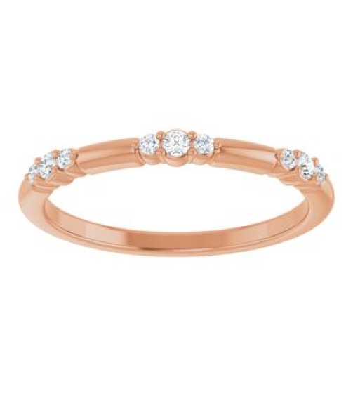 124033 Ring Set 14K Rose Natural Diamond Round Natural Diamond Polished 18 Ctw Natural Diamond Stackable Ring