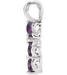 R42363 Pendant Platinum Set Natural Alexandrite Round 2 Mm 11.5 X 6.1 Mm Polished Natural Alexandrite Cross Pendant