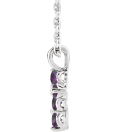 R42363 Necklace Platinum Set Natural Alexandrite Round 2 Mm 11.5 X 6.1 Mm Polished Natural Alexandrite Cross 16-18 In Necklace