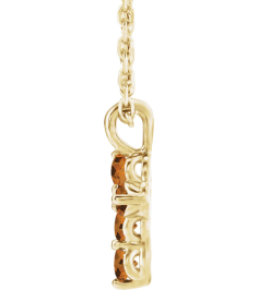 R42363 Necklace 14K Yellow Set Natural Citrine Round 2 Mm 11.5 X 6.1 Mm Polished Natural Citrine Cross 16-18 In Necklace