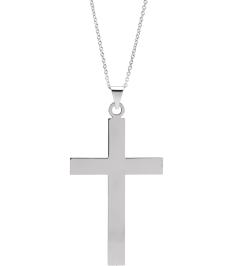 R4030 Necklace Sterling Silver 39 X 25 Mm 18 In Polished Cross Necklace