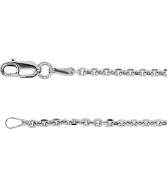 Ch125 Rhodium-Plated Sterling Silver Cable 1.75 Mm 18 In Lobster Clasp Diamond-Cut Diamond-Cut Cable Chain