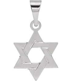R5032 Pendant 14K White 12 X 9 Mm Polished Star Of David Pendant