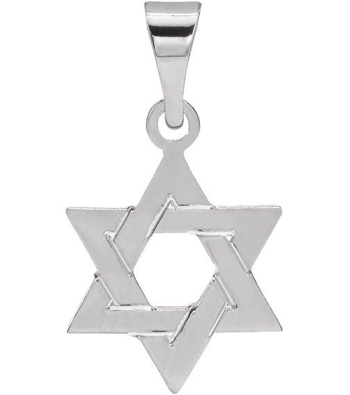 R5032 Pendant 14K White 12 X 9 Mm Polished Star Of David Pendant