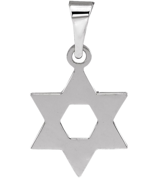 R5032 Pendant 14K White 12 X 9 Mm Polished Star Of David Pendant