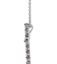 R42359 Necklace Set 14K White Round Natural Diamond 17.8 X 12.9 Mm 2.2Mm 38 Ctw I1, G-H 16-18 In Polished 38 Ctw Natural Diamond Cross Necklace