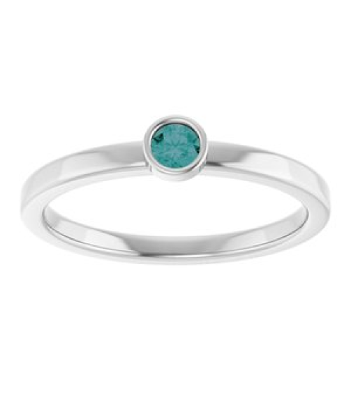 71806 Ring Set 14K White Lab-Grown Alexandrite Round 3 Mm Polished Lab-Grown Alexandrite Ring