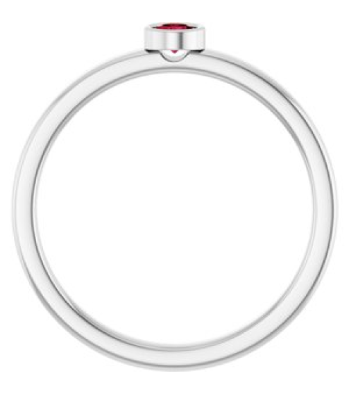 71806 Ring Set 14K White Lab-Grown Ruby Round 3 Mm Polished Lab-Grown Ruby Ring