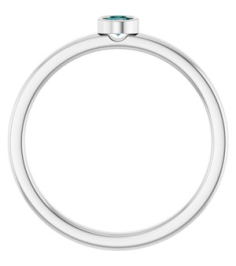 71806 Ring Set 14K White Natural Alexandrite Round 3 Mm Polished Natural Alexandrite Ring