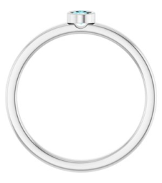 71806 Ring Set 14K White Natural Blue Zircon Round 3 Mm Polished Natural Blue Zircon Ring