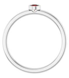 71806 Ring Set 14K White Natural Mozambique Garnet Round 3 Mm Polished Natural Mozambique Garnet Ring