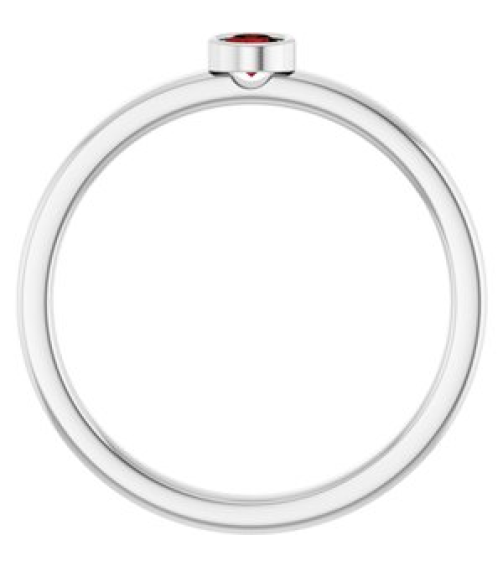 71806 Ring Set 14K White Natural Mozambique Garnet Round 3 Mm Polished Natural Mozambique Garnet Ring