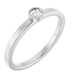 71806 Ring Set 14K White Natural White Sapphire Round 3 Mm Polished Natural White Sapphire Ring