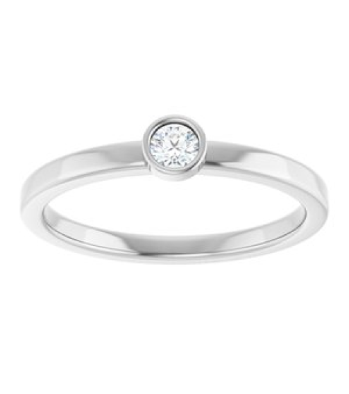 71806 Ring Set 14K White Natural White Sapphire Round 3 Mm Polished Natural White Sapphire Ring