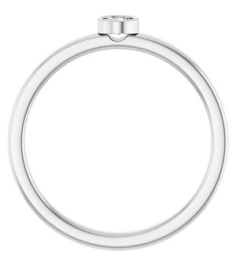 71806 Ring Set 14K White Natural White Sapphire Round 3 Mm Polished Natural White Sapphire Ring