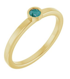71806 Ring Set 14K Yellow Lab-Grown Alexandrite Round 3 Mm Polished Lab-Grown Alexandrite Ring
