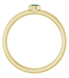 71806 Ring Set 14K Yellow Lab-Grown Alexandrite Round 3 Mm Polished Lab-Grown Alexandrite Ring