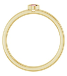 71806 Ring Set 14K Yellow Natural Pink Tourmaline Round 3 Mm Polished Natural Pink Tourmaline Ring