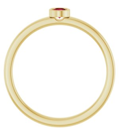 71806 Ring Set 14K Yellow Natural Ruby Round 3 Mm Polished Natural Ruby Ring