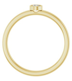 71806 Ring Set 14K Yellow Natural White Sapphire Round 3 Mm Polished Natural White Sapphire Ring