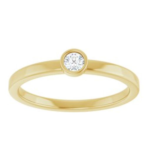 71806 Ring Set 14K Yellow Natural White Sapphire Round 3 Mm Polished Natural White Sapphire Ring