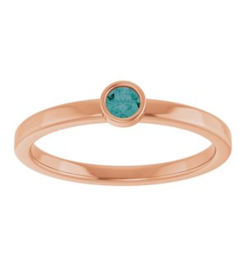 71806 Ring Set 14K Rose Lab-Grown Alexandrite Round 3 Mm Polished Lab-Grown Alexandrite Ring