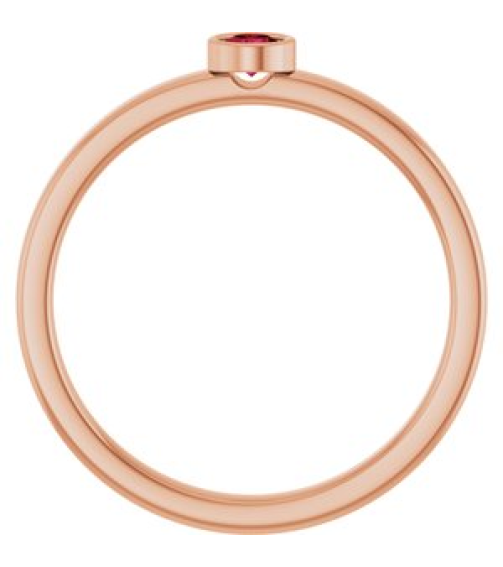 71806 Ring Set 14K Rose Lab-Grown Ruby Round 3 Mm Polished Lab-Grown Ruby Ring