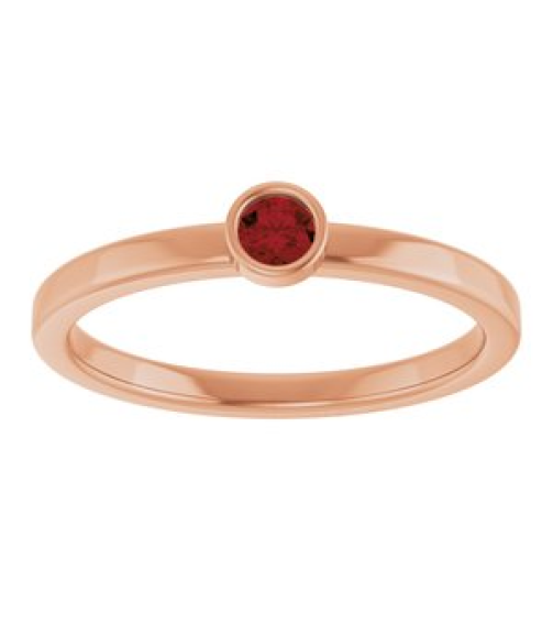 71806 Ring Set 14K Rose Natural Mozambique Garnet Round 3 Mm Polished Natural Mozambique Garnet Ring