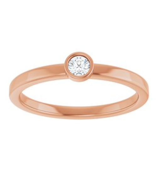 71806 Ring Set 14K Rose Natural White Sapphire Round 3 Mm Polished Natural White Sapphire Ring
