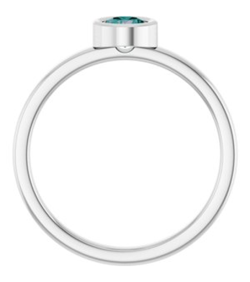 71806 Ring Set 14K White Lab-Grown Alexandrite Round 4.5 Mm Polished Lab-Grown Alexandrite Ring