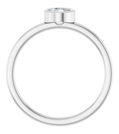 71806 Ring Set 14K White Natural White Sapphire Round 4.5 Mm Polished Natural White Sapphire Ring