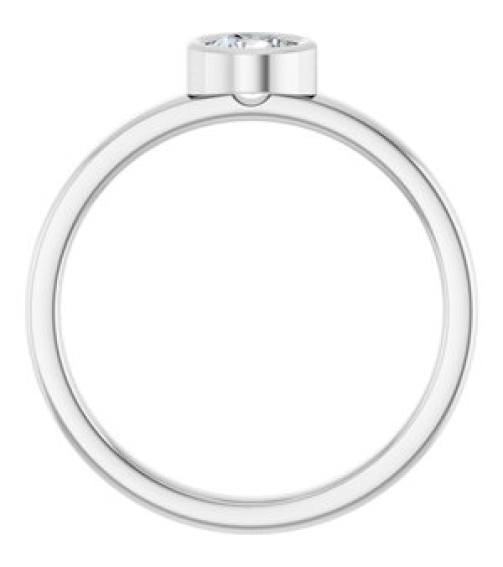 71806 Ring Set 14K White Natural White Sapphire Round 4.5 Mm Polished Natural White Sapphire Ring