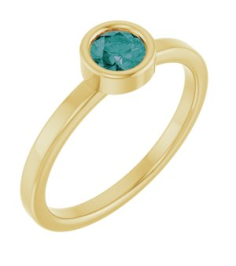 71806 Ring Set 14K Yellow Lab-Grown Alexandrite Round 4.5 Mm Polished Lab-Grown Alexandrite Ring