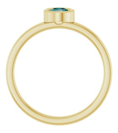 71806 Ring Set 14K Yellow Lab-Grown Alexandrite Round 4.5 Mm Polished Lab-Grown Alexandrite Ring