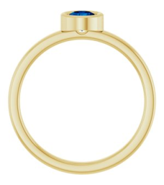 71806 Ring Set 14K Yellow Lab-Grown Blue Sapphire Round 4.5 Mm Polished Lab-Grown Blue Sapphire Ring
