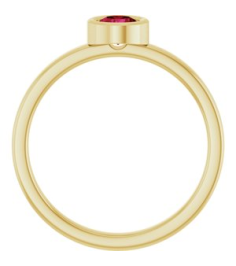 71806 Ring Set 14K Yellow Lab-Grown Ruby Round 4.5 Mm Polished Lab-Grown Ruby Ring